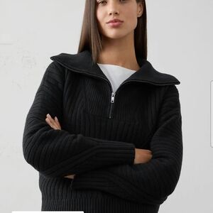 Banana Republic Factory Charcoal Ribbed Turtleneck Sweater